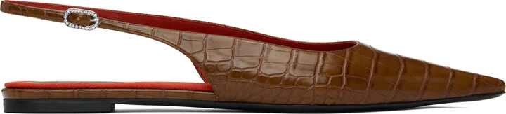 Stella McCartney Brown Elsa Slingback Ballerina Flats