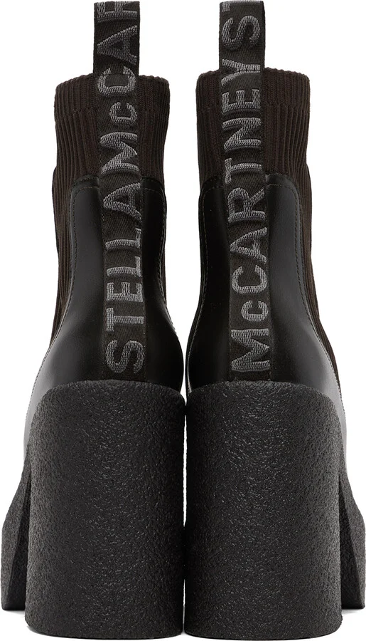 Stella McCartney Brown Skyla Heeled Sock Boots - Image 2