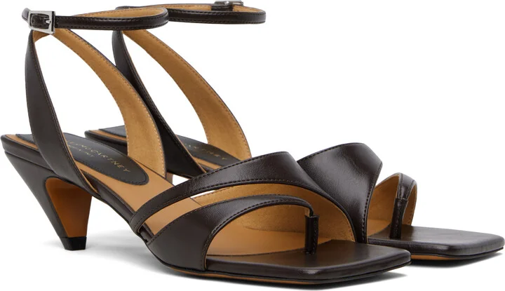 Stella McCartney Brown Stella Spur Kitten Heeled Sandals - Image 4