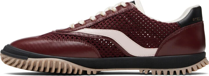 Stella McCartney Burgundy S-Wave Sport Mesh Paneled Sneakers - Image 3
