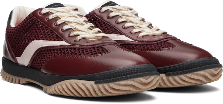 Stella McCartney Burgundy S-Wave Sport Mesh Paneled Sneakers - Image 4