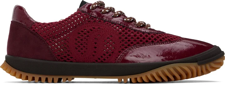 Stella McCartney Burgundy S-Wave Sport Mesh Paneled Sneakers