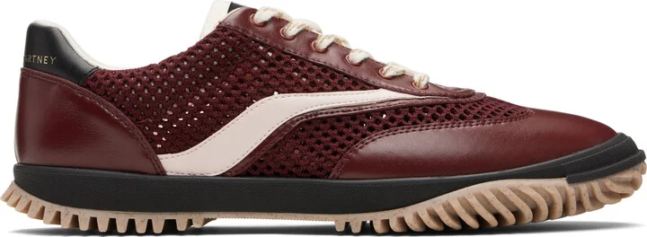 Stella McCartney Burgundy S-Wave Sport Mesh Paneled Sneakers