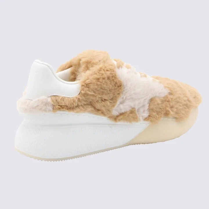 Stella McCartney Caramel Brown Fleece Loop Sneakers - Image 2