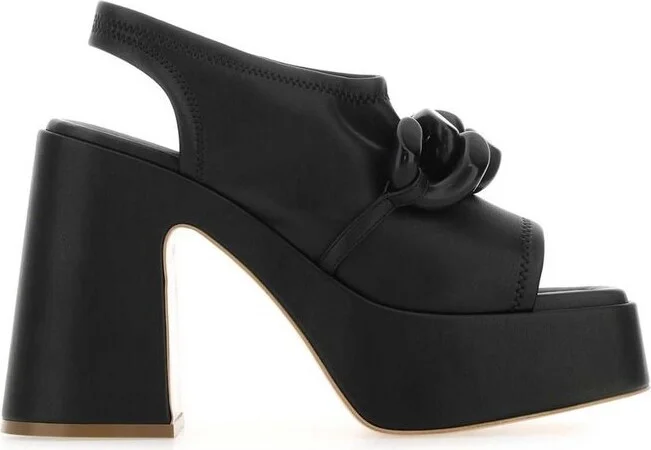 Stella McCartney Chain-Linked Slip-On Heeled Sandals