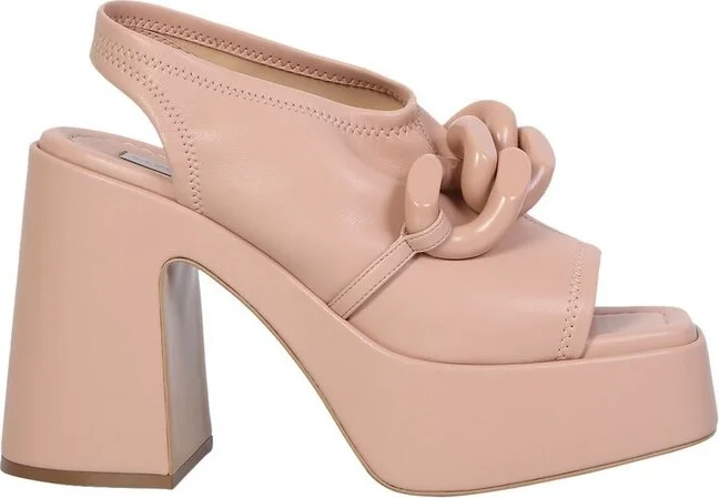 Stella McCartney Chain-Linked Slip-On Heeled Sandals