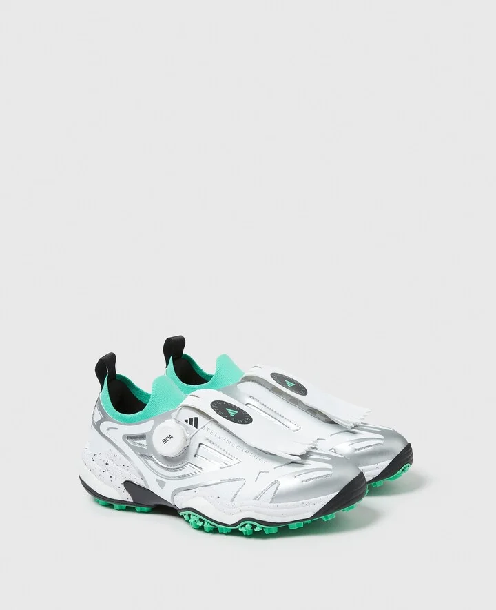 Stella McCartney - Codechaos Golf Sneakers, Woman, White/Bright Green/Silver, Size: 3h - Image 3