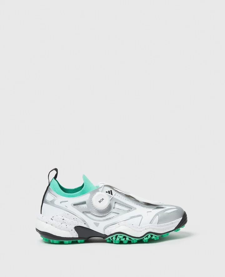 Stella McCartney - Codechaos Golf Sneakers, Woman, White/Bright Green/Silver, Size: 3h