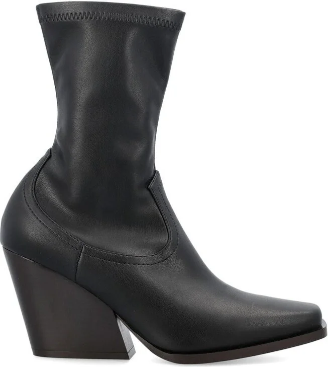 Stella McCartney Cowboy Stretched Square-Toe Boots