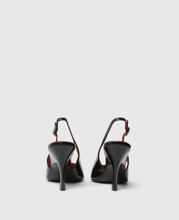 Stella McCartney - Elsa Pointed Toe Slingbacks, Woman, Black, Size: 35 - Image 3