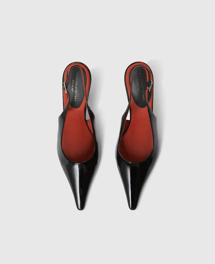 Stella McCartney - Elsa Pointed Toe Slingbacks, Woman, Black, Size: 35 - Image 4