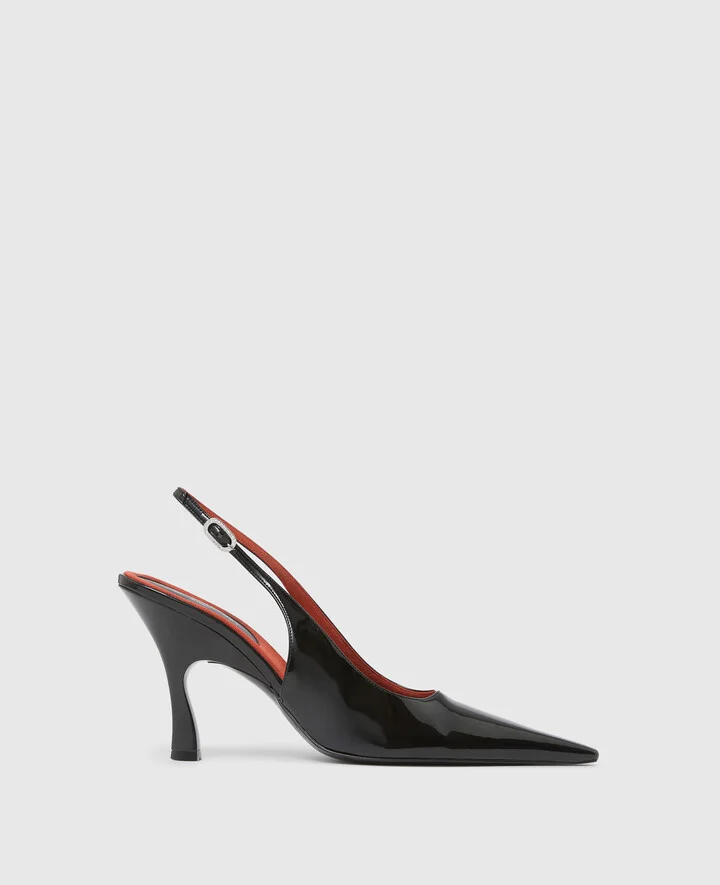 Stella McCartney - Elsa Pointed Toe Slingbacks, Woman, Black, Size: 35
