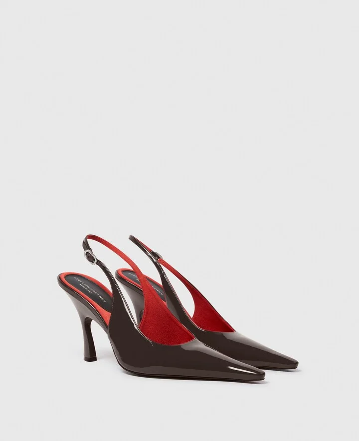 Stella McCartney - Elsa Pointed Toe Slingbacks, Woman, COFFEE, Size: 36 - Image 2