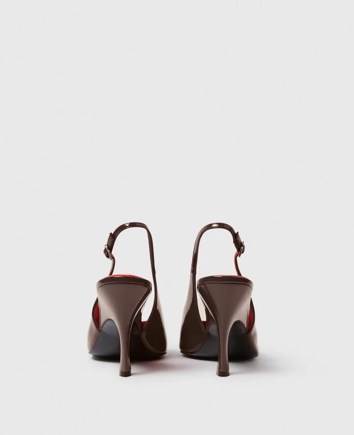Stella McCartney - Elsa Pointed Toe Slingbacks, Woman, COFFEE, Size: 36 - Image 3