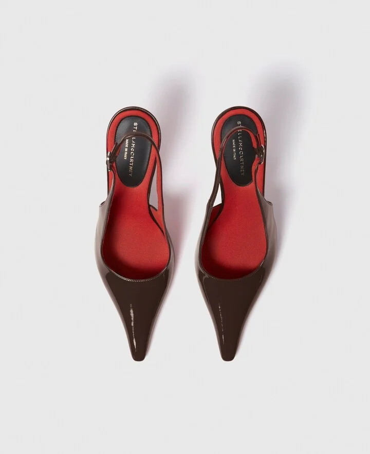 Stella McCartney - Elsa Pointed Toe Slingbacks, Woman, COFFEE, Size: 36 - Image 4