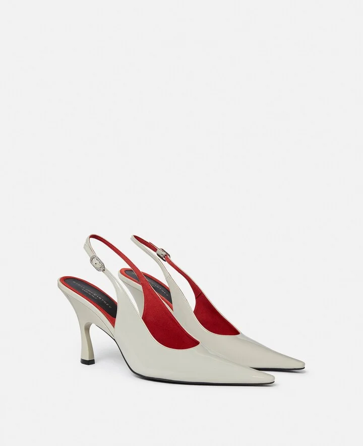 Stella McCartney - Elsa Pointed Toe Slingbacks, Woman, COFFEE, Size: 36 - Image 8