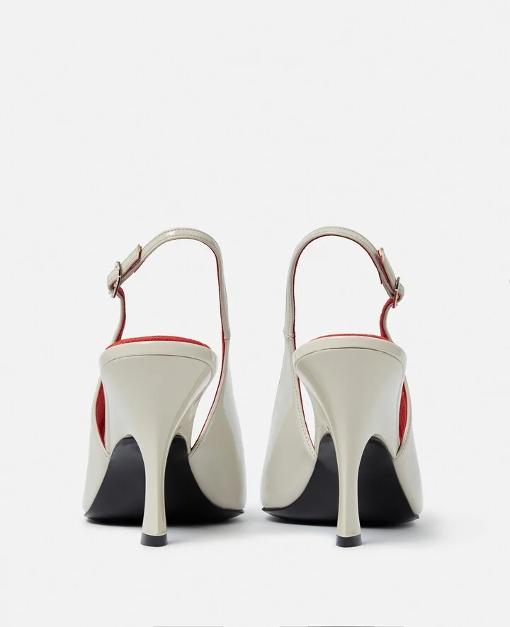 Stella McCartney - Elsa Pointed Toe Slingbacks, Woman, COFFEE, Size: 36 - Image 9