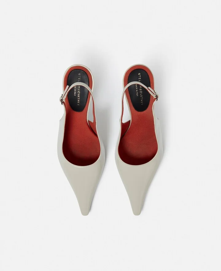 Stella McCartney - Elsa Pointed Toe Slingbacks, Woman, COFFEE, Size: 36 - Image 10
