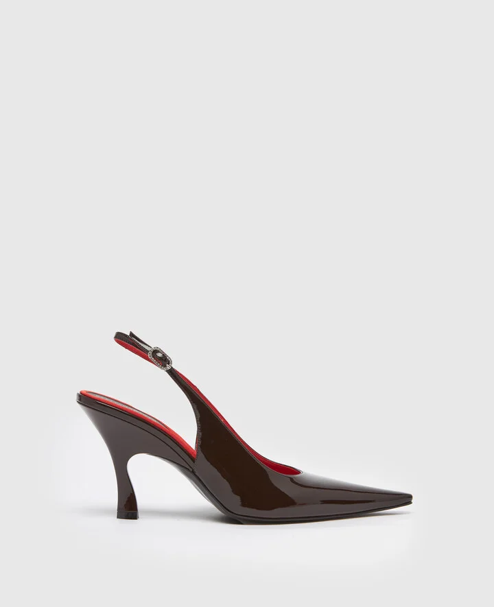 Stella McCartney - Elsa Pointed Toe Slingbacks, Woman, COFFEE, Size: 36