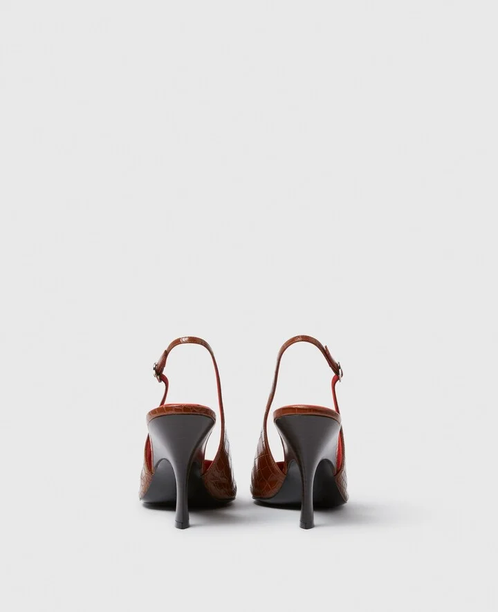 Stella McCartney - Elsa Pointed Toe Slingbacks, Woman, Stone, Size: 35 - Image 6