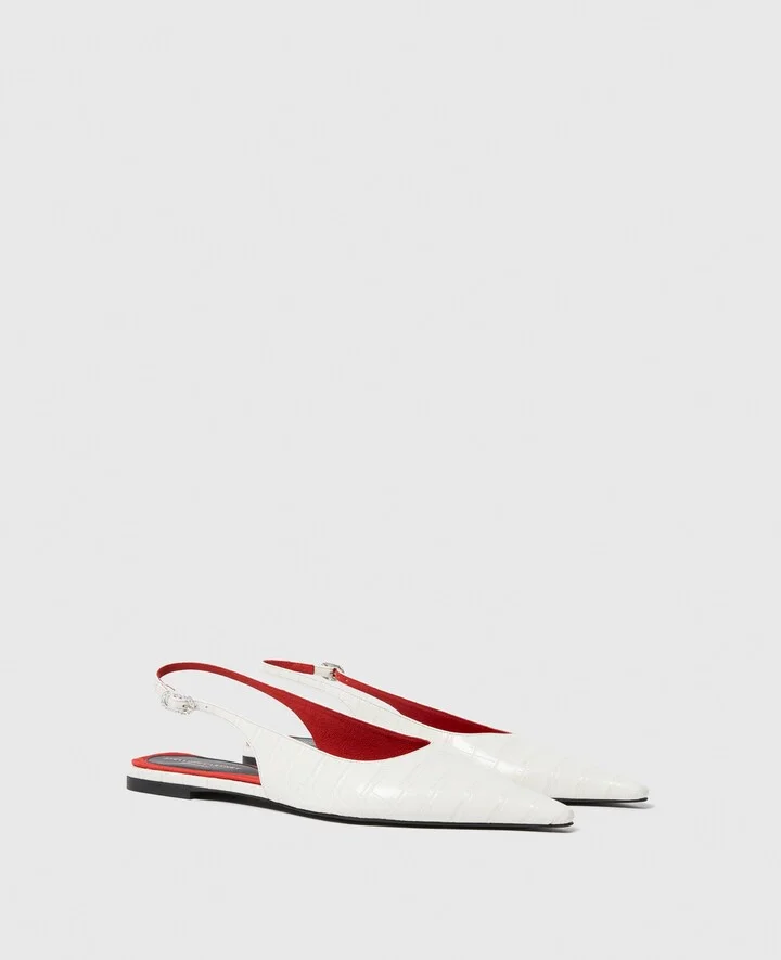 Stella McCartney - Elsa Slingback Flats, Woman, Stone, Size: 35 - Image 2