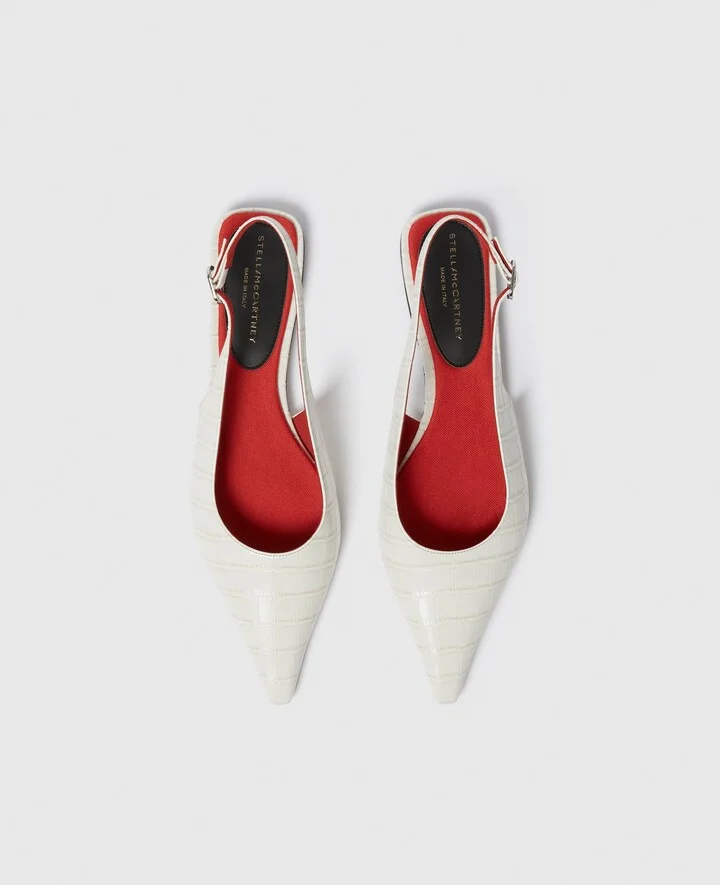 Stella McCartney - Elsa Slingback Flats, Woman, Stone, Size: 35 - Image 4