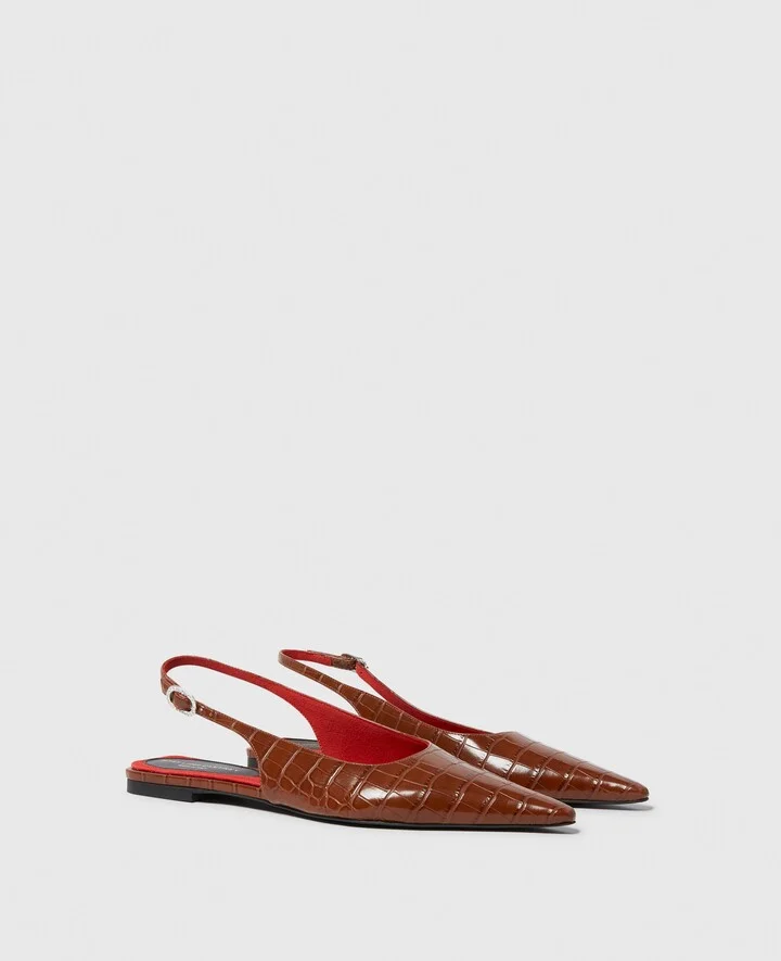 Stella McCartney - Elsa Slingback Flats, Woman, Stone, Size: 35 - Image 5
