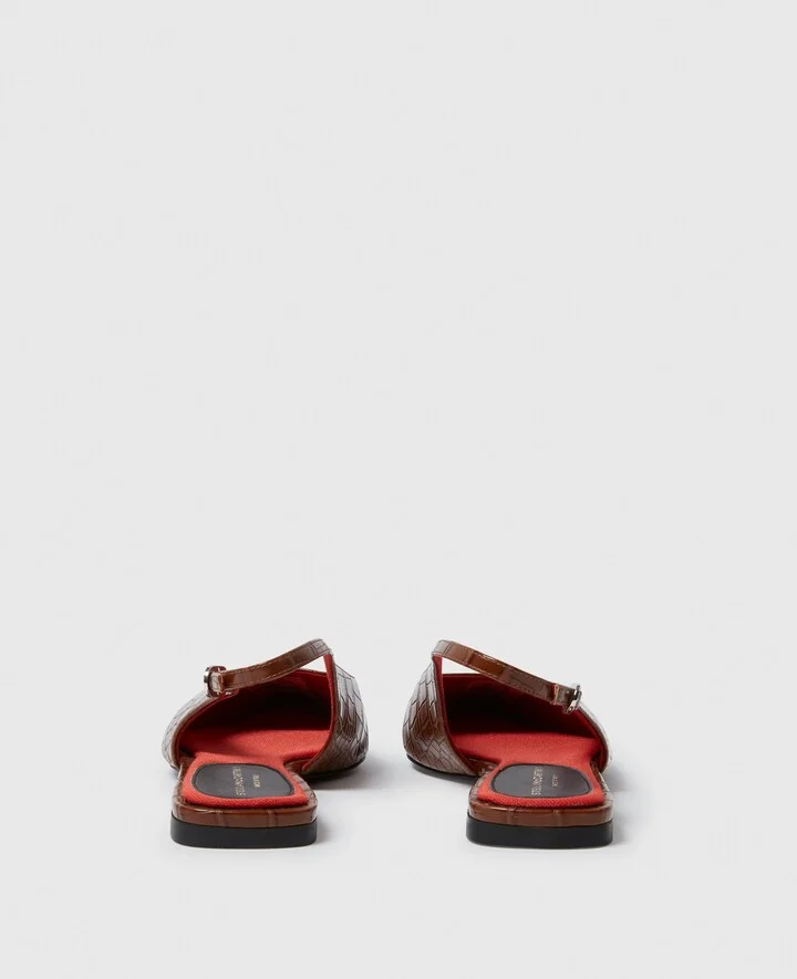 Stella McCartney - Elsa Slingback Flats, Woman, Stone, Size: 35 - Image 6