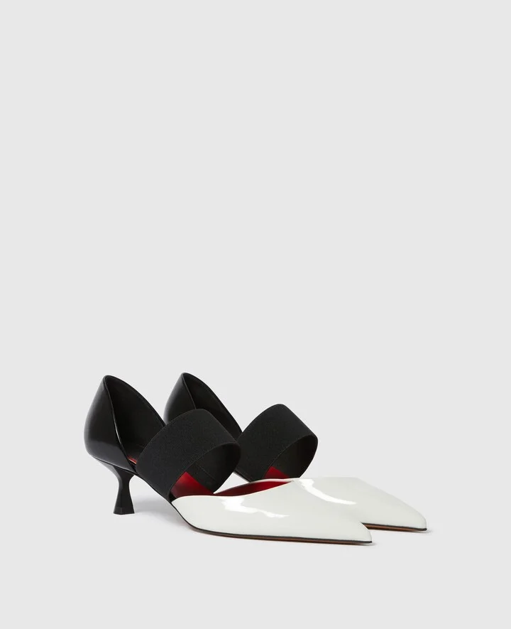 Stella McCartney - Elsa Strap Kitten Heels, Woman, Ivory/Black, Size: 35 - Image 2