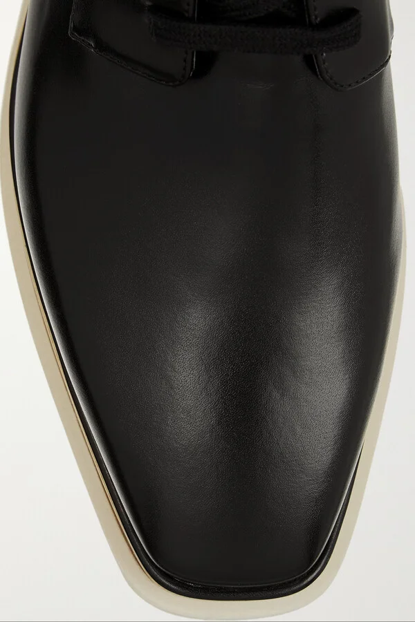 Stella McCartney - Elyse Faux Glossed-leather Platform Brogues - Black - Image 4