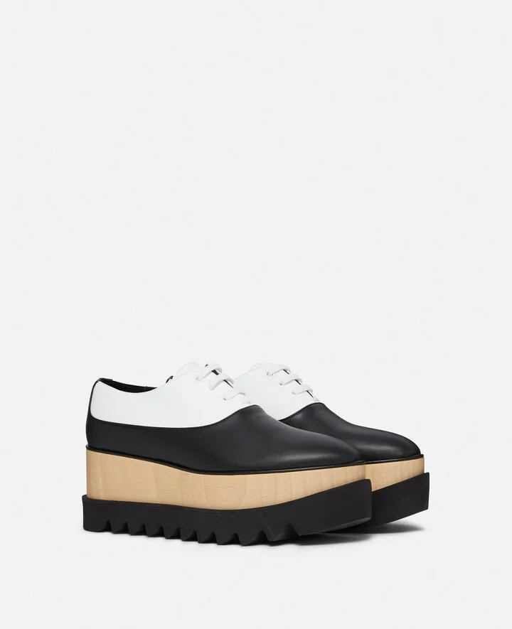 Stella McCartney - Elyse Monochrome Platform Shoes, Woman, Midnight black and pure white, Size: 34 - Image 2