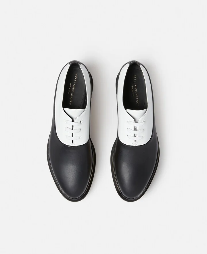 Stella McCartney - Elyse Monochrome Platform Shoes, Woman, Midnight black and pure white, Size: 34 - Image 4
