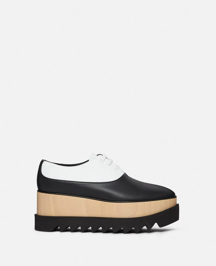 Stella McCartney - Elyse Monochrome Platform Shoes, Woman, Midnight black and pure white, Size: 34