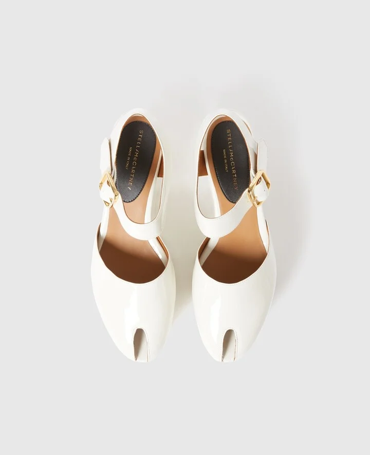 Stella McCartney - Elyse Patent Platform Sandals, Woman, Black, Size: 34h - Image 7