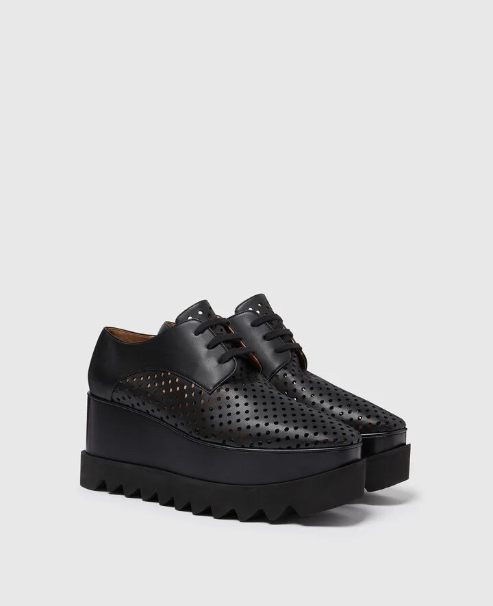 Stella McCartney - Elyse Perforated Platforms, Woman, Black, Size: 39 - Image 2