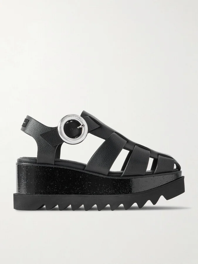 Stella McCartney - Elyse Recycled Wedge Sandals - Black