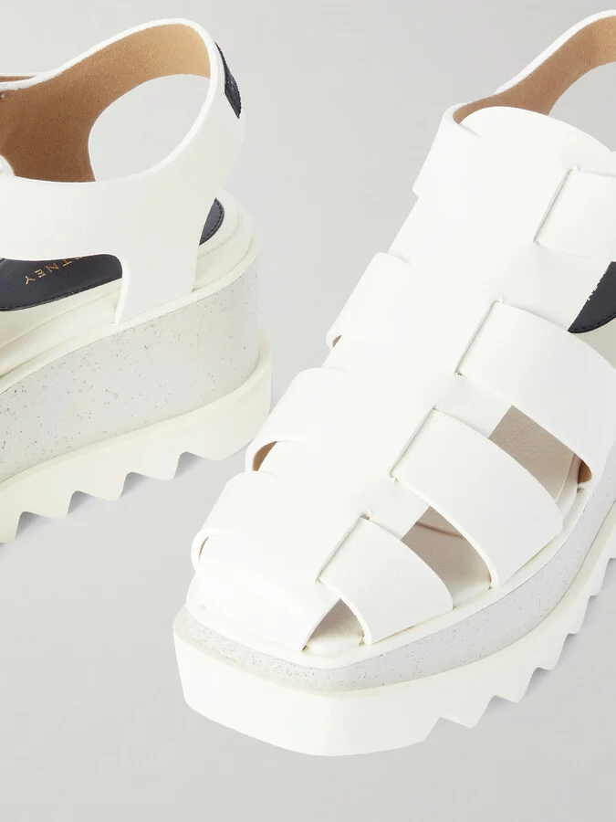 Stella McCartney - Elyse Recycled Wedge Sandals - Ivory - Image 4