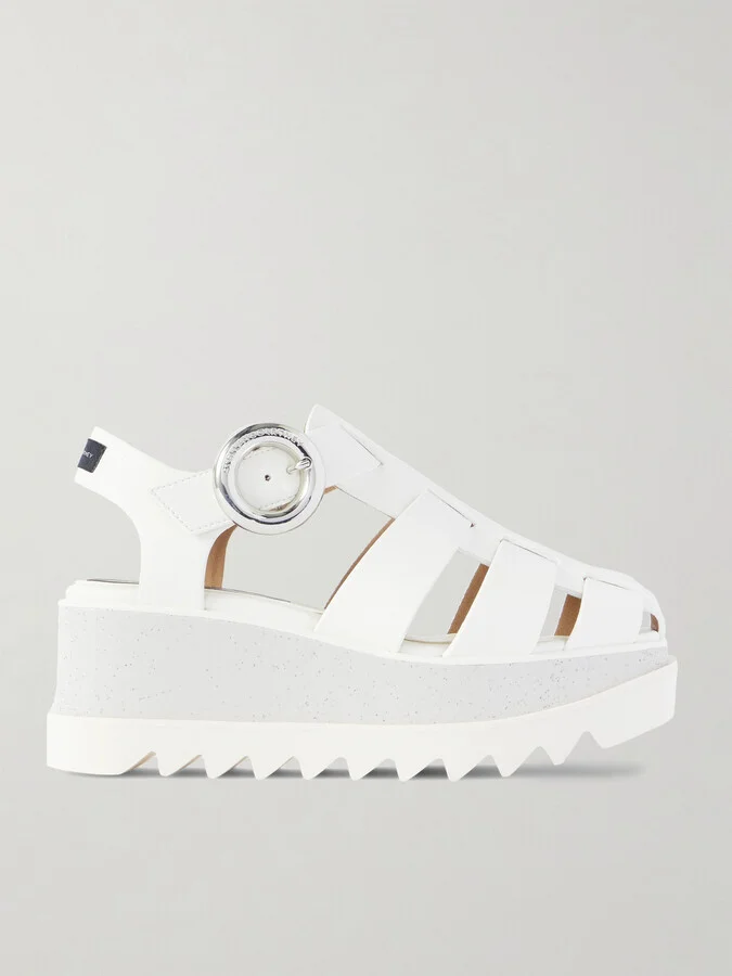 Stella McCartney - Elyse Recycled Wedge Sandals - Ivory