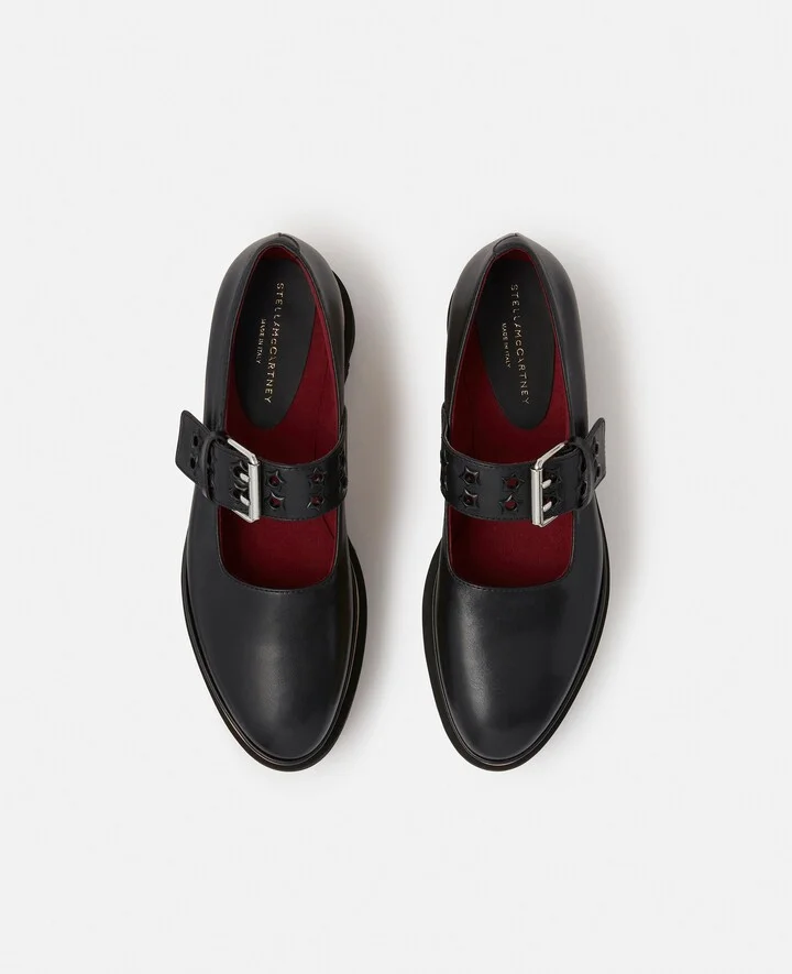 Stella McCartney - Elyse Star-Studded Mary Janes, Woman, Midnight black, Size: 38 - Image 4