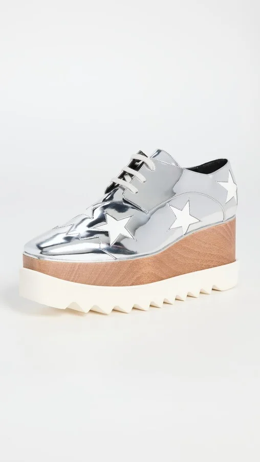Stella McCartney Elyse Stars Mirror Lace Up Platforms - Image 2