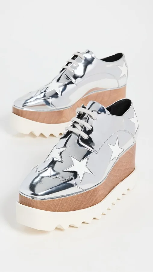 Stella McCartney Elyse Stars Mirror Lace Up Platforms - Image 3