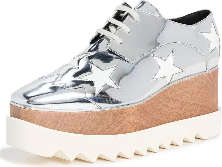 Stella McCartney Elyse Stars Mirror Lace Up Platforms
