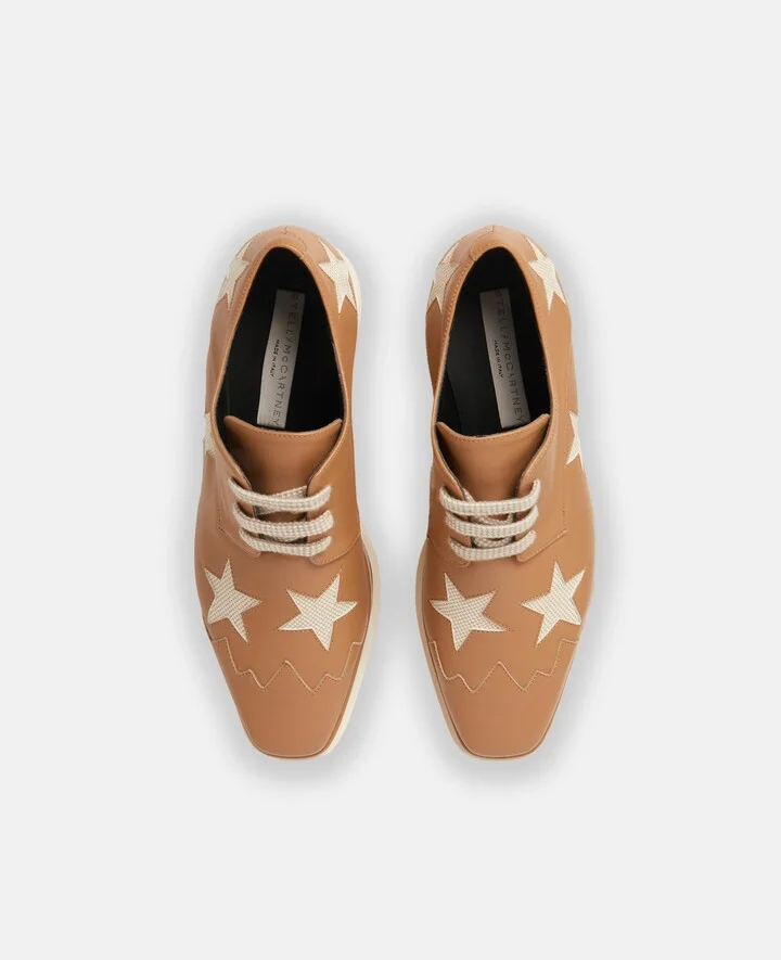 Stella McCartney - Elyse Stars Platform Shoes, Woman, Butterscotch, Size: 34 - Image 3