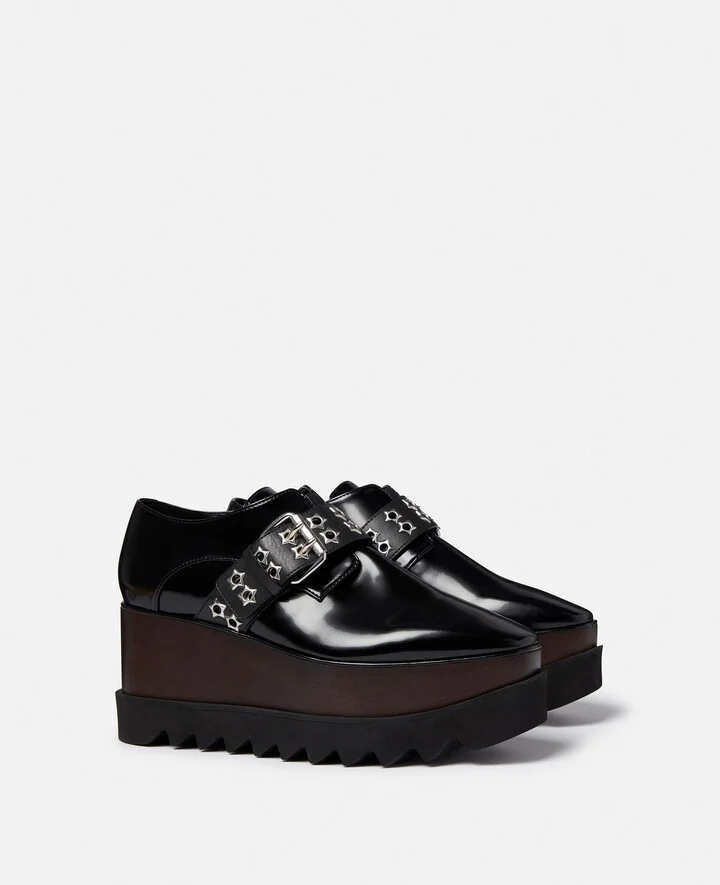 Stella McCartney - Elyse Stud Band Platform Shoes, Woman, Black, Size: 37h - Image 2