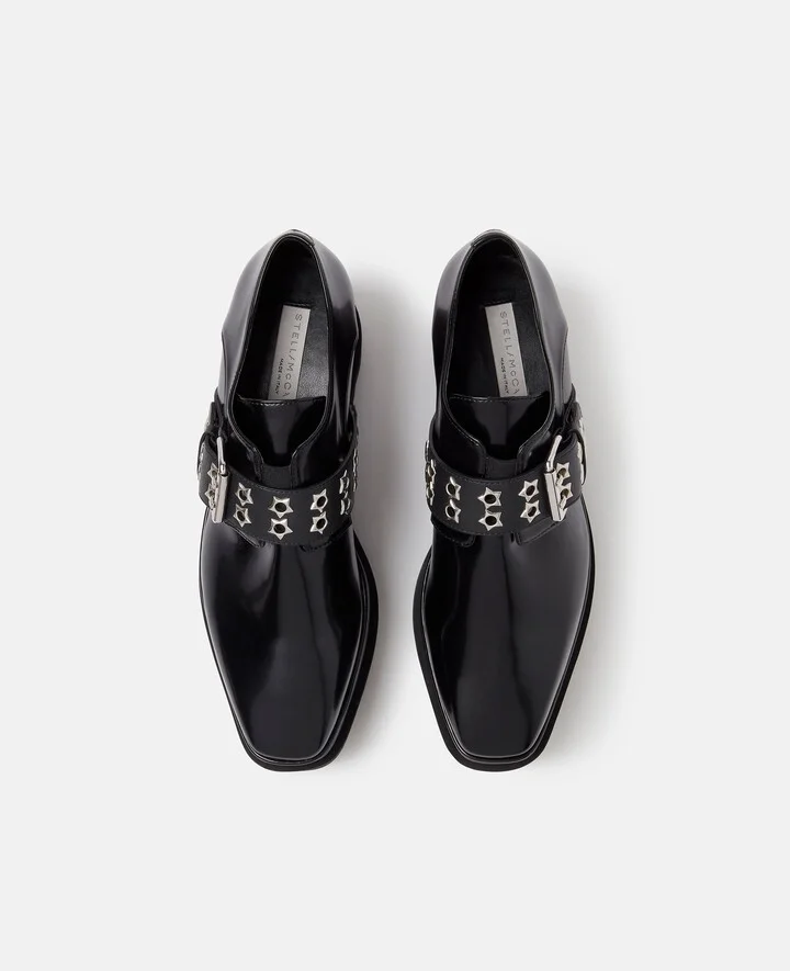 Stella McCartney - Elyse Stud Band Platform Shoes, Woman, Black, Size: 37h - Image 4
