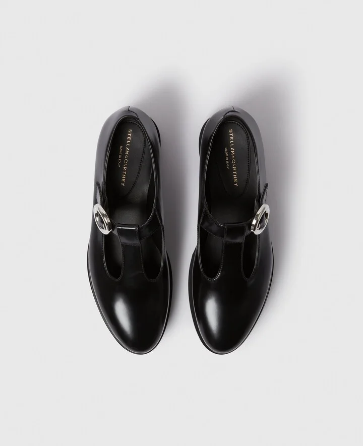 Stella McCartney - Elyse T-Bar Platform Mary Janes, Woman, Black, Size: 34h - Image 4