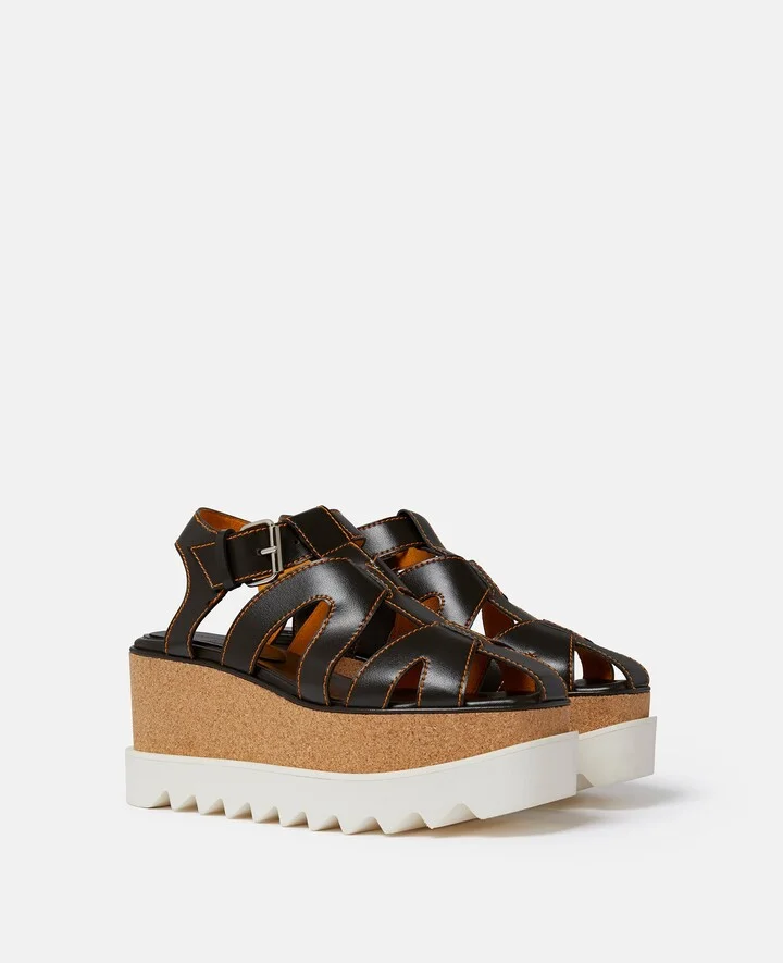 Stella McCartney - Elyse Veuve Clicquot Platform Sandals, Woman, Chocolate, Size: 35 - Image 2