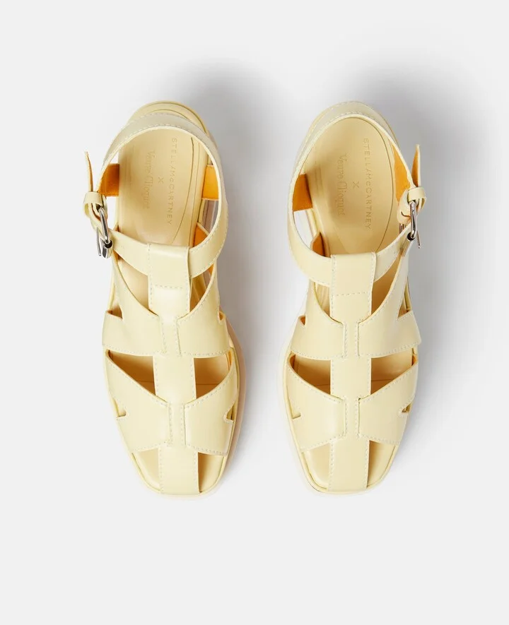 Stella McCartney - Elyse Veuve Clicquot Platform Sandals, Woman, Chocolate, Size: 35 - Image 7