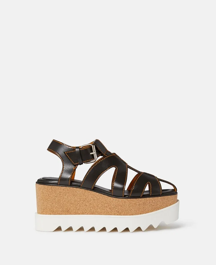 Stella McCartney - Elyse Veuve Clicquot Platform Sandals, Woman, Chocolate, Size: 35