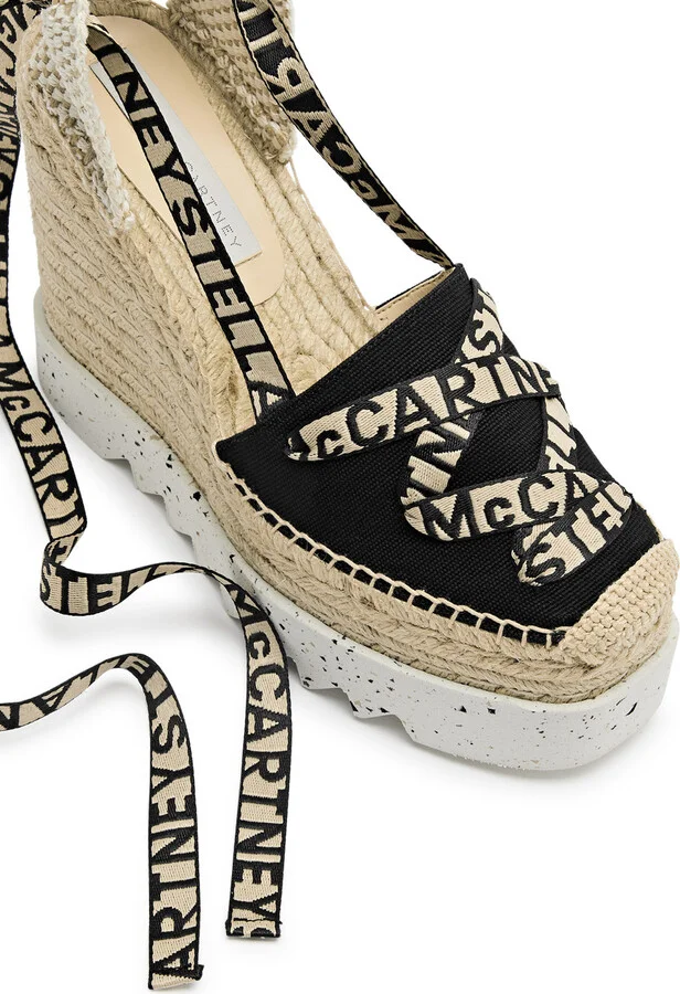 Stella Mccartney Gaia 130 Canvas Wedge Espadrilles - Image 3